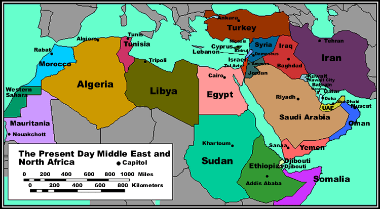 Present Day middle east